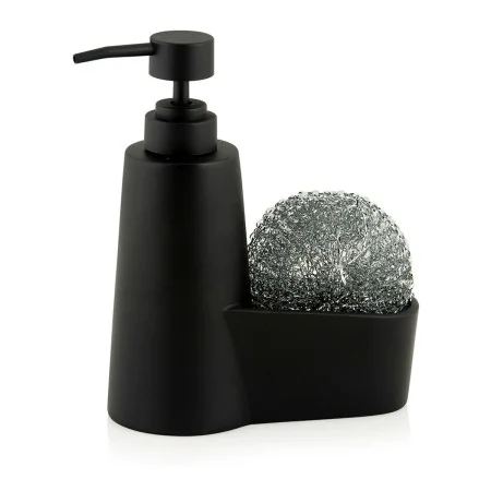 2-in-1 Soap Dispenser for the Kitchen Sink Andrea House CC70059 Matte back Plastic Scourer 14,5 x 7 x 18,5 cm 260 ml by Andre...