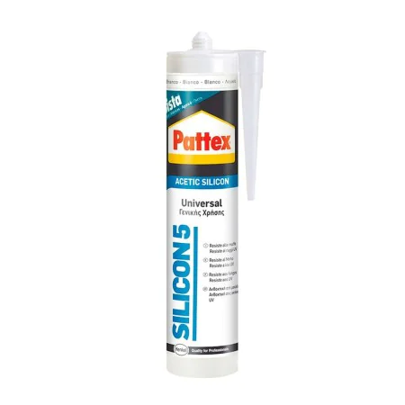 Silicone Pattex Silicon 5 Universel Blanc 280 ml de Pattex, Silicones - Réf : S7921369, Prix : 6,67 €, Remise : %