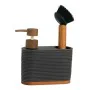 Distributeur de Liquide Vaisselle 2 en 1 Andrea House cc73049 Noir Bois d'acacia de Andrea House, Accessoires pour évier de c...