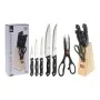 Conjunto de Facas de Cozinha e Suporte Excellent Houseware Tesouras 7 Peças Preto Madeira Aço inoxidável Polipropileno de Exc...