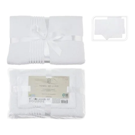 Towel set Essentials White (3 Pieces) by BigBuy Home, Towels - Ref: S7921626, Price: 29,50 €, Discount: %