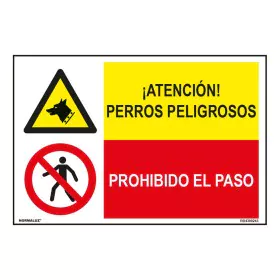 Placa Normaluz Perros Peligrosos / Prohibido El Paso 60 x 40 cm de Normaluz, Sinais de segurança - Ref: S7922486, Preço: 11,4...