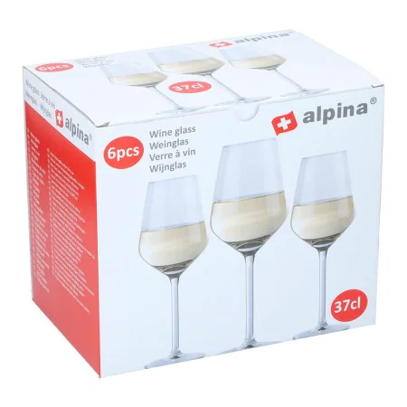 Set of wine glasses Alpina Transparent 370 ml (6 Units) by Alpina, Wine glasses - Ref: S7922507, Price: 17,62 €, Discount: %