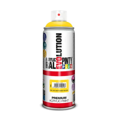 Peinture en spray Pintyplus Evolution RAL 1021 Sunny Yellow 400 ml Mat de Pintyplus, Peintures à pulvériser - Réf : S7922735,...