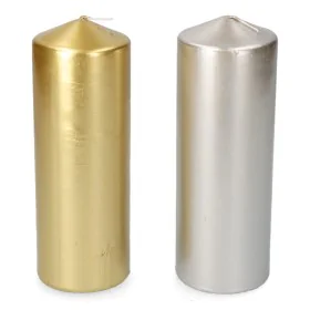 Candle Golden Silver Ø 7 x 20 cm 1 Unit by BigBuy Home, Candles - Ref: S7923019, Price: 8,82 €, Discount: %