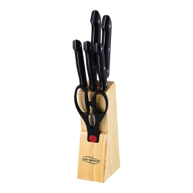 Set of Kitchen Knives and Stand San Ignacio Dresde SG-4161 Black Stainless steel 7 Pieces by San Ignacio, Kitchen Knife Sets ...