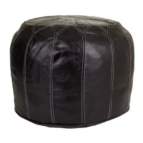 Pouffe Alexandra House Living Black Leather 48 x 35 x 48 cm by Alexandra House Living, Bean Bags - Ref: D1630773, Price: 113,...