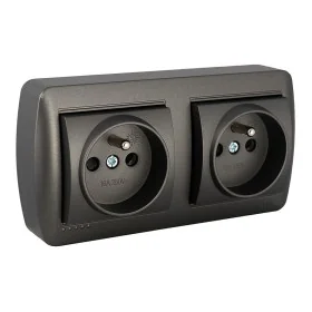 Plug socket Solera Mural 2p+t Graphite 16 A 250 V Double by Solera, Outlet Plates - Ref: S7923560, Price: 14,62 €, Discount: %