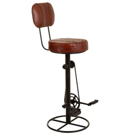 Stool Alexandra House Living Brown Black Leather Iron 41 x 117 x 41 cm Pedals by Alexandra House Living, Sofas and chairs - R...