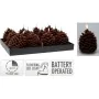 Bougie LED Lifetime Marron Pomme de pin 13 cm Effet flamme de Lifetime, Noël - Réf : S7924486, Prix : 9,96 €, Remise : %