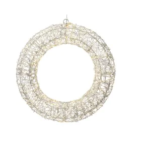 Adorno Navideño Lumineo Plateado Blanco Cálido 6 W 58 x 7 x 58 cm Corona de Navidad Para colgar Luz LED de Lumineo, Navidad -...