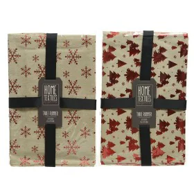 Caminho de Mesa Home Textiles Vermelho Bege Estampado Flocos de neve Natal 32 x 150 cm de Home Textiles, Natal - Ref: S792452...