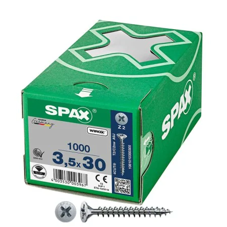 Boîte à vis SPAX Wirox Z2 Tête plate 3,5 x 30 mm 1000 Unidades de SPAX, Vis - Réf : S7925198, Prix : 26,79 €, Remise : %