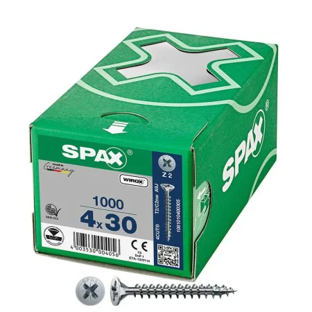 Caja de tornillos SPAX Wirox Z2 Cabeza plana 4,0 x 30 mm 1000 Unidades de SPAX, Tornillos - Ref: S7925203, Precio: 33,76 €, D...