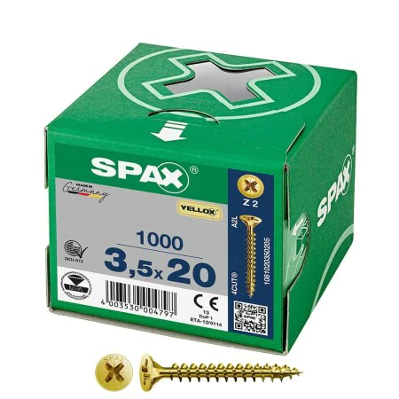 Caixa de parafusos SPAX Yellox Z2 Cabeça plana 3,5 x 20 mm 1000 Unidades de SPAX, Parafusos - Ref: S7925207, Preço: 20,52 €, ...