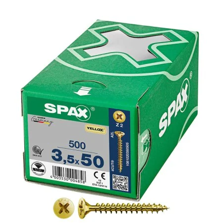 Box of screws SPAX Yellox Z2 Flat head 3,5 x 50 mm 500 Units by SPAX, Screws - Ref: S7925212, Price: 23,23 €, Discount: %