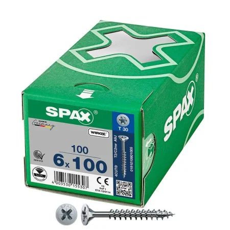 Box of screws SPAX Wirox T30 Flat head 6 x 100 mm 100 Units by SPAX, Screws - Ref: S7925217, Price: 23,95 €, Discount: %