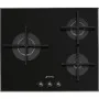 Plaque au gaz Smeg PV163B3 60 cm Noir de Smeg, Plaques - Réf : S8103205, Prix : 491,27 €, Remise : %