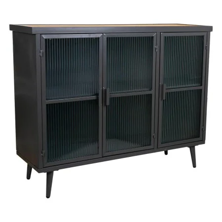 Credenza Alexandra House Living Marrone Nero Grigio Vetro Ferro Legno di abete 33 x 79 x 102 cm di Alexandra House Living, Cr...