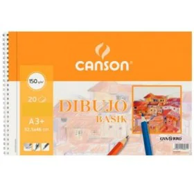 Zeichenblock Canson Basik weich Mikroperforiert 150 g 20 Bettlaken 10 Stück Spirale (32,5 x 46 cm) von Canson, Papier - Ref: ...