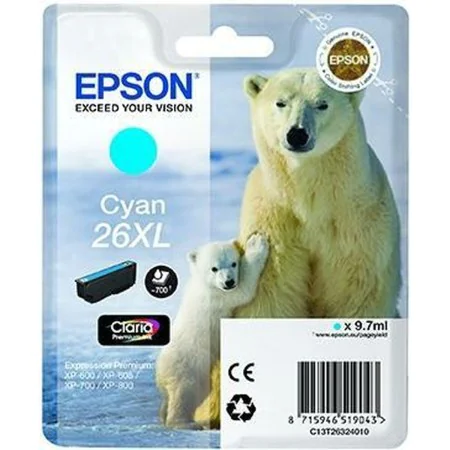 Cartucho de Tinta Original Epson 26XL Cian de Epson, Tóners y tinta de impresora - Ref: S8405413, Precio: 29,38 €, Descuento: %