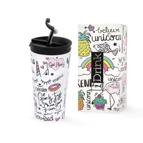 Taza Termo con Tapa iTotal Doble pared Blanco Unicornio Acero Inoxidable 350 ml de iTotal, Tazas - Ref: S8418608, Precio: 15,...