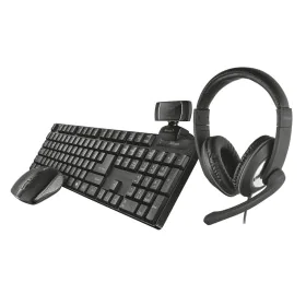 clavier et souris Trust Qoby Noir QWERTY 4 Pièces de Trust, Ensembles Clavier et Souris - Réf : S8418819, Prix : 28,98 €, Rem...