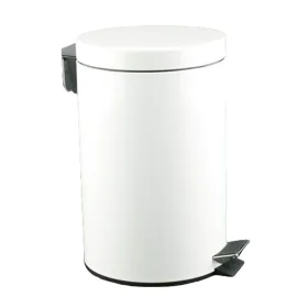 Pedal bin White Stainless steel Circular 12 L by BigBuy Home, Wastebaskets - Ref: S8419568, Price: 34,12 €, Discount: %