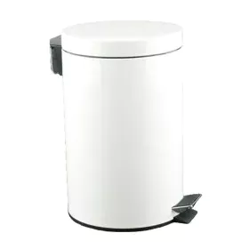 Poubelle à pédale Blanc Acier inoxydable Rond 12 L de BigBuy Home, Corbeilles à papier - Réf : S8419568, Prix : 34,12 €, Remi...