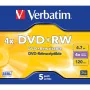 DVD-RW Verbatim Matt Silver 5 Unités 4x 4,7 GB de Verbatim, Consommables de stockage - Réf : S8419619, Prix : 9,57 €, Remise : %