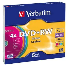 DVD-RW Verbatim 5 Units Multicolour 4,7 GB 4x by Verbatim, Storage consumables - Ref: S8419621, Price: 11,01 €, Discount: %