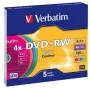 DVD-RW Verbatim 5 Unidades Multicolor 4,7 GB 4x de Verbatim, Consumíveis de armazenamento - Ref: S8419621, Preço: 11,01 €, De...