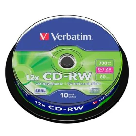 CD-RW Verbatim 10 Unités 700 MB 12x de Verbatim, Consommables de stockage - Réf : S8419635, Prix : 13,54 €, Remise : %