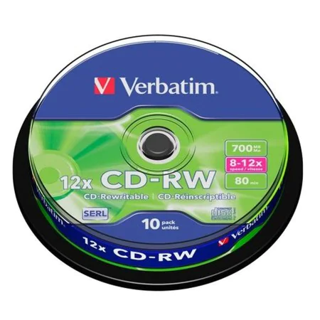 CD-RW Verbatim 10 Unidades 700 MB 12x de Verbatim, Consumibles de almacenamiento - Ref: S8419635, Precio: 13,00 €, Descuento: %