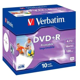 DVD+R Verbatim 4,7 GB 16x 10 Unités de Verbatim, Consommables de stockage - Réf : S8419640, Prix : 15,49 €, Remise : %