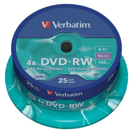 DVD-RW Verbatim 25 Stück Bunt 4,7 GB 4x von Verbatim, Speicherverbrauchsmaterial - Ref: S8419655, Preis: 34,92 €, Rabatt: %