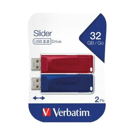 Pendrive Verbatim Slider 2 Pièces Multicouleur 32 GB de Verbatim, Clés USB - Réf : S8419717, Prix : 12,09 €, Remise : %