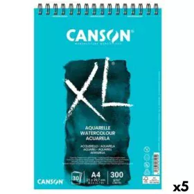 Blocco da disegno Canson XL Aquarelle 20 Fogli Bianco A5 5 Unità 300 g/m² 148 x 210 mm di Canson, Carta - Rif: S8423502, Prez...