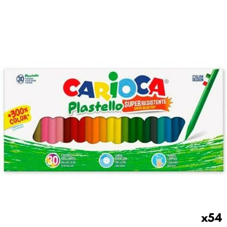 Coloured crayons Carioca Plastello Multicolour (54 Units) by Carioca, Crayons - Ref: S8424150, Price: 143,51 €, Discount: %