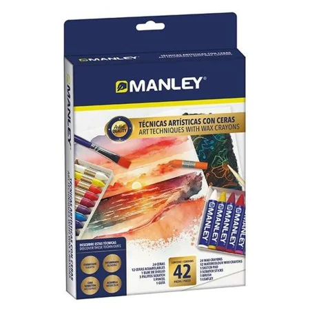 Coloured crayons Manley 42 Pieces Multicolour by Manley, Crayons - Ref: S8429962, Price: 17,32 €, Discount: %