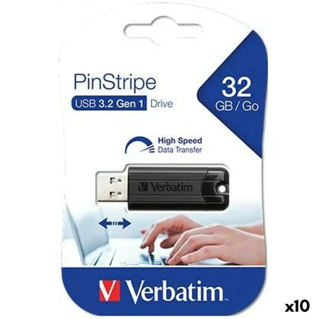 Clé USB Verbatim Pinstripe Noir 32 GB de Verbatim, Clés USB - Réf : S8430540, Prix : 63,38 €, Remise : %