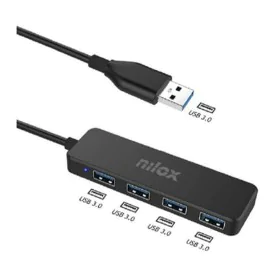 Hub USB 4 Ports Nilox NXHUB402 Noir de Nilox, Hubs USB - Réf : S8431059, Prix : 12,16 €, Remise : %