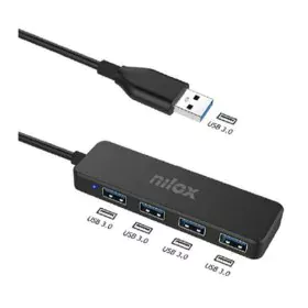 Hub USB 4 Ports Nilox NXHUB402 Noir de Nilox, Hubs USB - Réf : S8431059, Prix : 11,68 €, Remise : %