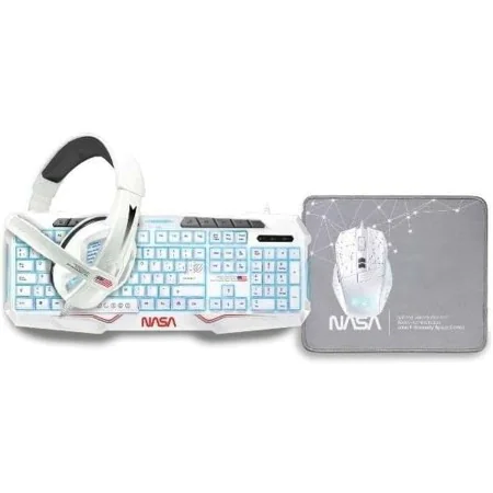 Tastatur mit Maus NASA Andromeda Weiß Grau von NASA, Tastatur-Maus-Sets - Ref: S8431138, Preis: 81,35 €, Rabatt: %