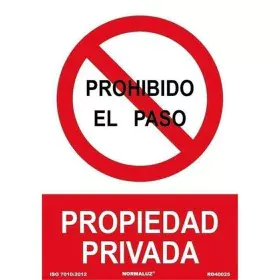 Insegna Archivo 2000 "PROHIBIDO EL PASO PROPIEDAD PRIVADA" polipropilene 32 x 30 cm di Archivo 2000, Segnaletica antinfortuni...