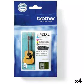 Cartucho de Tinta Original Brother LC421XL Negro/Cian/Magenta/Amarillo (4 Unidades) de Brother, Tóners y tinta de impresora -...