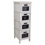 Cassettiera Alexandra House Living Bianco Legno di paulownia 32 x 81 x 26 cm di Alexandra House Living, Comò e cassettiere - ...