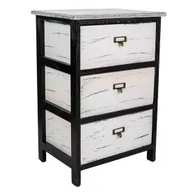 Caisson à Tiroirs Alexandra House Living Blanc Noir Bois de paulownia 29 x 58 x 40 cm de Alexandra House Living, Commodes - R...