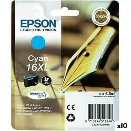 Original Ink Cartridge Epson DURABRITE ULTRA INK - Nº16XL Cyan (10 Units) by Epson, Printer toners and inks - Ref: S8435453, ...