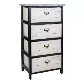 Chest of drawers Alexandra House Living White Black Paolownia wood 29 x 73 x 40 cm by Alexandra House Living, Chest of Drawer...